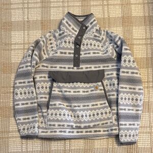 Gray and White Patterned Carhartt Pullover